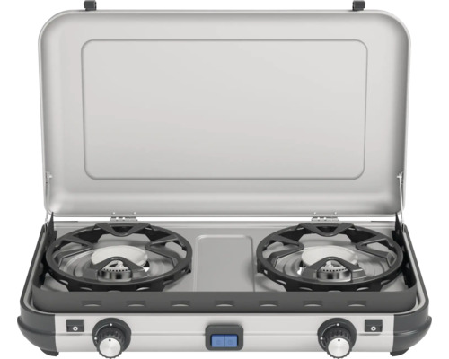 Doppelkocher mit Deckel geöffnet