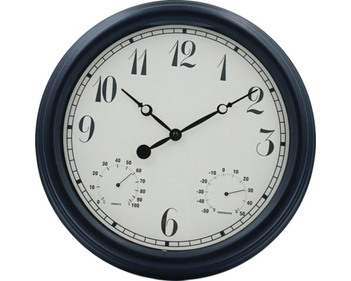 Wanduhr mit Temperatur- und Feuchtigkeitsanzeige