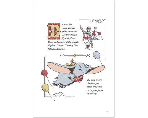 Leinwandbild Dumbo Flying Elephant 40x60 cm