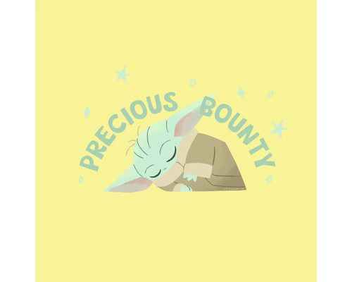 Leinwandbild The Mandalorian - Little Grogu Precious 30x30 cm Illustration von Baby Yoda mit dem Schriftzug Precious Bounty