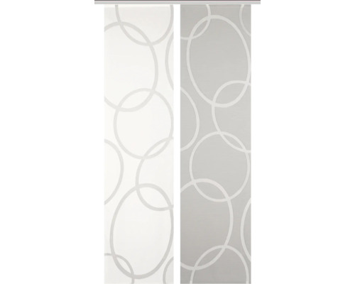 Zwei Schiebegardinen mit Kreis Muster