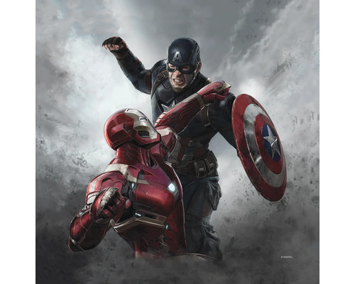 Leinwandbild Captain America vs. Iron Man 30x30 cm