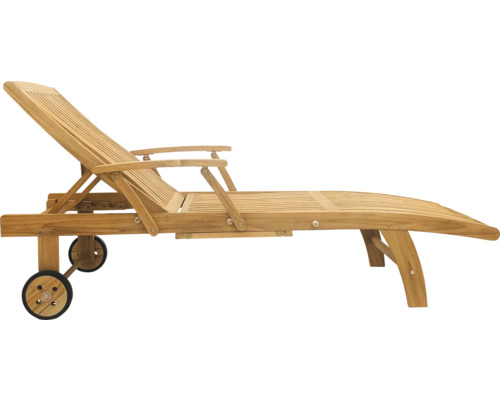 Sonnenliege aus Holz mit Rollen