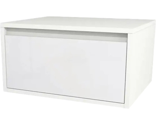 Waschbeckenunterschrank Devo Cristal 2.0 BxHxT 60x42x49 cm alpine white/signal white glass