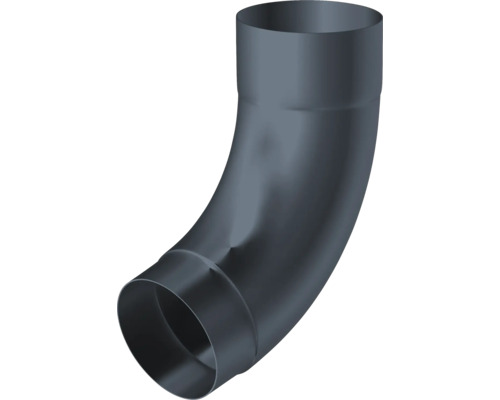 Sarei Piccolo Fallrohrbogen rund 72° Aluminium Anthrazitgrau RAL 7016 NW 60 mm Rohrbogen für Sanitäranwendungen