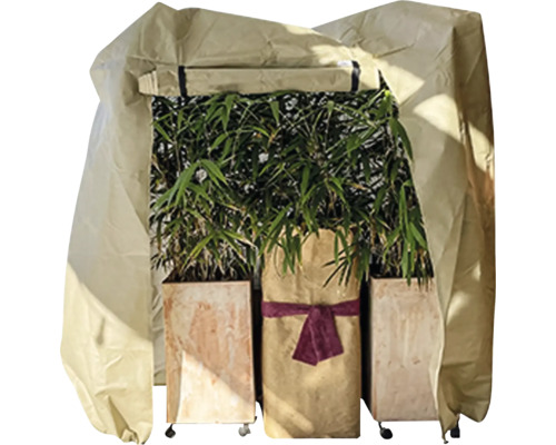 Videx Winterschutz Mega-Vlieshaube Roll-up 100x200x250 cm beige Bambuspflanzen in Töpfen mit Winterschutzhaube