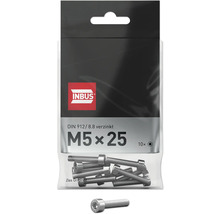 Zylinderschraube m. Innensechskant INBUS® DIN 912 Vollgewinde M5x25 mm 8.8 galv. verzinkt 10 Stück