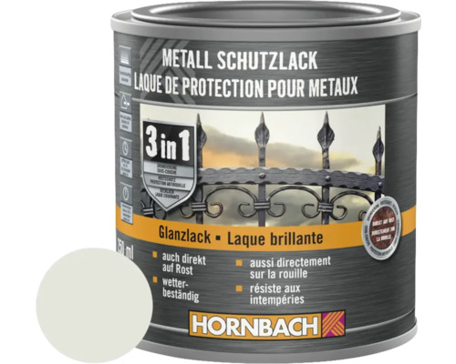 HORNBACH Metallschutzlack 3in1 glänzend lichtgrau 250 ml