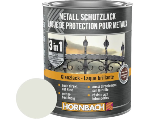 HORNBACH Metallschutzlack 3in1 glänzend lichtgrau 750 ml