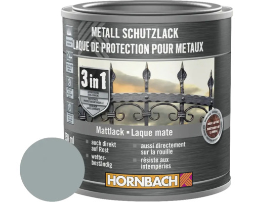 HORNBACH Metallschutzlack 3in1 matt silbergrau 250 ml