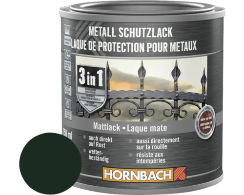 HORNBACH Metallschutzlack 3in1 matt dunkelgrün 250 ml
