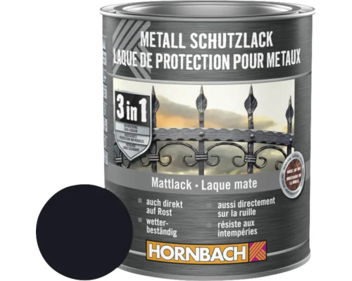 HORNBACH Metallschutzlack 3in1 matt schwarz 750 ml