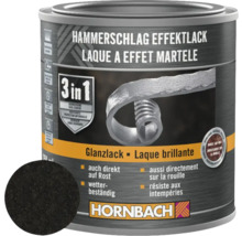 HORNBACH Hammerschlaglack Effektlack 3in1 glänzend schwarz 250 ml-thumb-0