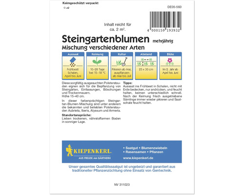 Steingartenblumen-Mischung für circa zwei Quadratmeter von Kiepenkerl