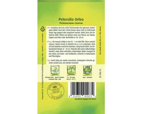 Petersilie Orfeo Samenpackung