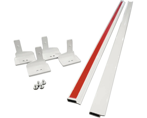 Bürstendichtungsprofil mit vier Halterungen und Schrauben