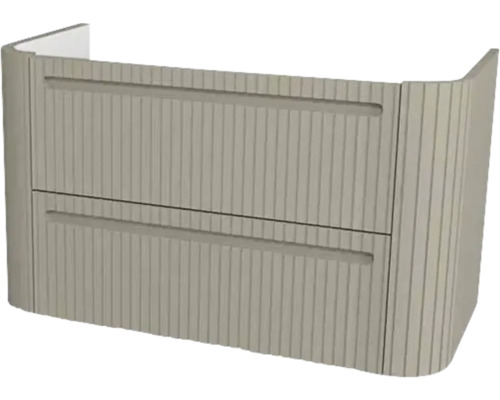 Waschtischunterschrank Devo Gloria 2.0 86x50x42 cm stone grey supermatt geriffelt Waschtischunterschrank mit zwei Schubladen