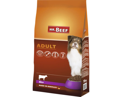 Hundefutter trocken MR.BEEF Basic 15 kg Rind ohne Gentechnik, ohne industriellen Zuckerzusatz, ohne Farbstoffe, ohne Soja Hergestellt in Deutschland