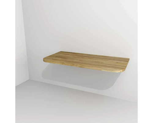 Waschtischplatte Devo Gloria 2.0 86,3 x 42,3 cm Eiche Natur ohne Ausschnitt Holz Wandregal zur Wandmontage