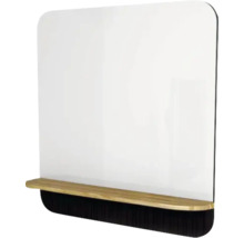 Badspiegel mit Holzablage Devo Gloria 2.0 86x86x14 cm Perfect Touch Black glatt GL2-LUPL86-1-F97D01