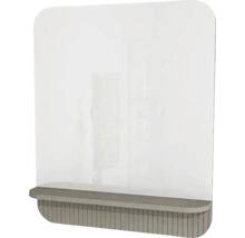 Badspiegel mit Ablage Devo Gloria 2.0 86x86x14 cm Stone grey supermatt geriffelt GL2-LUPL86-2-F111