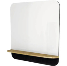Badspiegel mit Holzablage Devo Gloria 2.0 86x86x14 cm Perfect Touch Black geriffelt GL2-LUPL86-2-F97D01