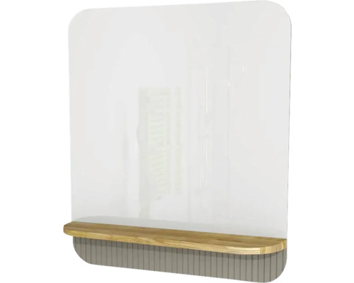 Badspiegel mit Holzablage Devo Gloria 2.0 86x86x14 cm Stone grey supermatt geriffelt GL2-LUPL86-2-F111D01 Badspiegel mit Holzablage Devo Gloria 2.0 86x86x14 cm Stone grey supermatt geriffelt GL2-LUPL86-2-F111D01