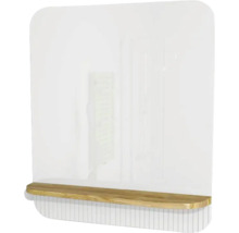 Badspiegel mit Holzablage Devo Gloria 2.0 86x86x14 cm Premium White Supermatt geriffelt GL2-LUPL86-2-F83D01