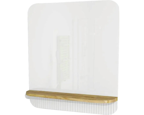 Badspiegel mit Holzablage Devo Gloria 2.0 86x86x14 cm Premium White Supermatt geriffelt GL2-LUPL86-2-F83D01 Badspiegel mit Holzablage Devo Gloria 2.0 86x86x14 cm Premium White Supermatt geriffelt GL2-LUPL86-2-F83D01