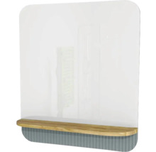Badspiegel mit Holzablage Devo Gloria 2.0 86x86x14 cm Fjord geriffelt GL2-LUPL86-2-F72D01