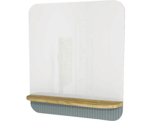 Badspiegel mit Holzablage Devo Gloria 2.0 86x86x14 cm Fjord geriffelt GL2-LUPL86-2-F72D01 Badspiegel mit Holzablage Devo Gloria 2.0 86x86x14 cm Fjord geriffelt GL2-LUPL86-2-F72D01