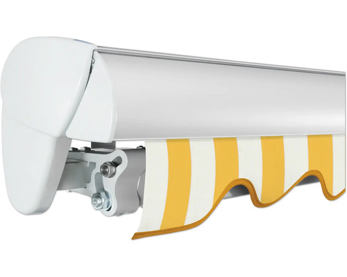 Markise mit gestreiftem Stoff