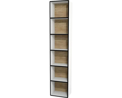 Hängehochschrank offen Devo Sonus 2.0 BxHxT 38x186x28 cm arctic white hochglanz Hohes Regal mit sechs Fächern zur Aufbewahrung