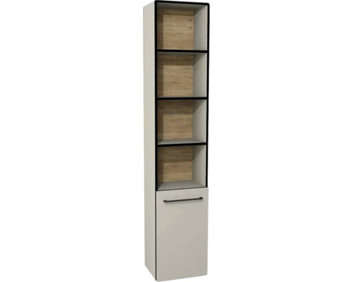 Hängehochschrank halboffen mit 1 Tür Devo Sonus 2.0 rechts BxHxT 38x186x30 cm dakar suedette matt/Eiche