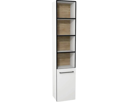 Hängehochschrank halboffen mit 1 Tür Devo Sonus 2.0 rechts BxHxT 38x186x30 cm arctic white hochglanz