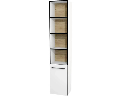 Hängehochschrank halboffen mit 1 Tür Devo Sonus 2.0 links BxHxT 38x186x30 cm arctic white hochglanz