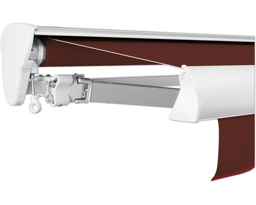 SOLUNA Halbkassettenmarkise Classic 3x1,5 Dessin S2209 Gestell E6EV1 silber eloxiert Antrieb links inkl. Kurbel