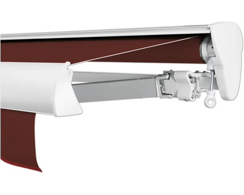 SOLUNA Halbkassettenmarkisen Classic 2,5x2 Stoff Dessin S2209 Gestell E6EV1 silber eloxiert Antrieb rechts inkl. Kurbel