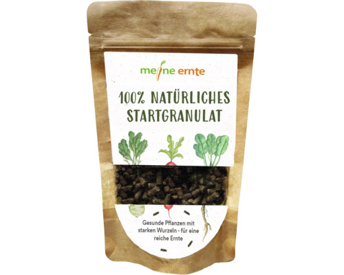 Anzuchtgranulat meine Ernte Startgranulat, 100 % natürlich, u.a. angereichert mit Mykorrhiza Pilze, Oliven, Meeresalgen, Ackerschachtelhalm und Kaffeebohnen, ca. 100 g