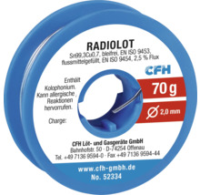 Radiolot auf einer Spule, bleifrei, 70 Gramm, Durchmesser 2,0 Millimeter