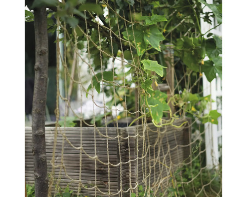 Rankhilfe meine ernte Jute - Ranknetz, ca. 1,8 x 2,5 m, Maschenweite ca. 15 x 15 cm, 100% Naturprodukt für Tomaten, Gurken, Bohnen etc., braun