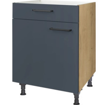 NOBILIA Kochfeldumbauschrank Urban BxTxH 60 x 58 x 87 cm fjordblau matt vormontiert Anschlag links 4004539045453
