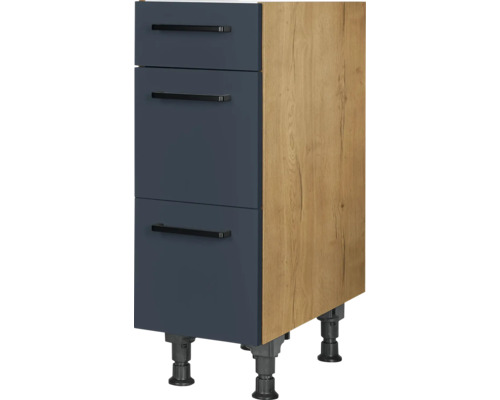 NOBILIA Auszugunterschrank Urban BxTxH 30 x 58 x 87 cm Frontfarbe fjordblau matt Korpusfarbe eiche sierra