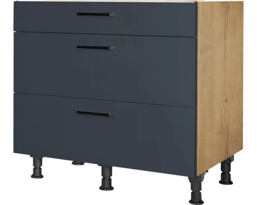 NOBILIA Auszugunterschrank Urban BxTxH 90 x 58 x 87 cm fjordblau matt vormontiert 4004539045354