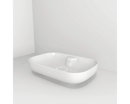 Keramik-Aufsatzwaschbecken Devo Oval BxHxT 70x13x41 cm weiss