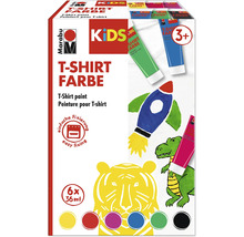 Marabu T-Shirt Farbe Set für Kinder, 6 Farben mit je 36ml Inhalt