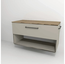 Waschtischunterschrank mit 1 Schublade und Fach Devo Sonus 2.0 BxHxT 97x52x45 cm dakar suedette matt/natural bardolino oak