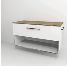 Waschtischunterschrank mit 1 Schublade und Fach Devo Sonus 2.0 BxHxT 97x52x45 cm arctic white hochglanz/natural bardolino oak