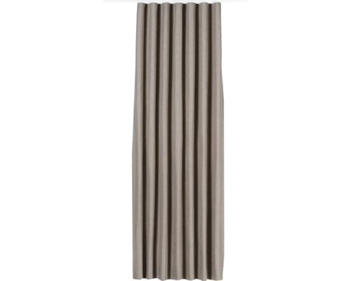 Grauer Verdunkelungsvorhang mit Faltenaufhängung