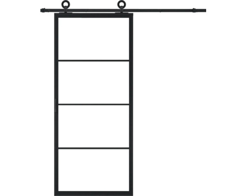 Pertura Schiebetür Komplett-Set Jarn 02 Clear 1000x2350 mm inkl. Laufschiene mit Rad,Griff-Set